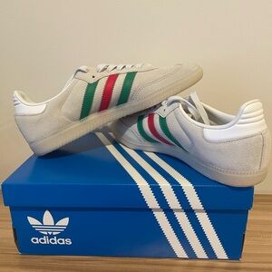 Size 6.5M / 8W- adidas Samba OG Crystal White Green Scarlet